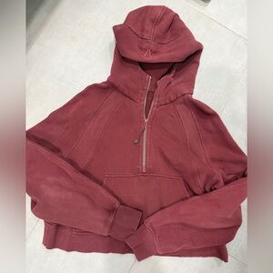 Lululemon Burgundy Scuba Hoodie 3/4 Zip Size M/L